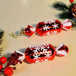 Елочные игрушки 2шт 11см "Конфета со снежинкой"