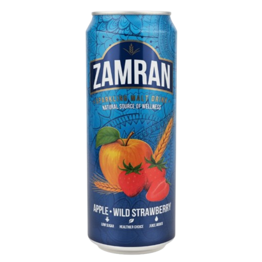 Напиток безалкогольный Zamran солодовый Яблоко-земляника 0,45 л ж/б