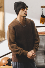 Американский ретро свитер мужской варёный с круглым воротом