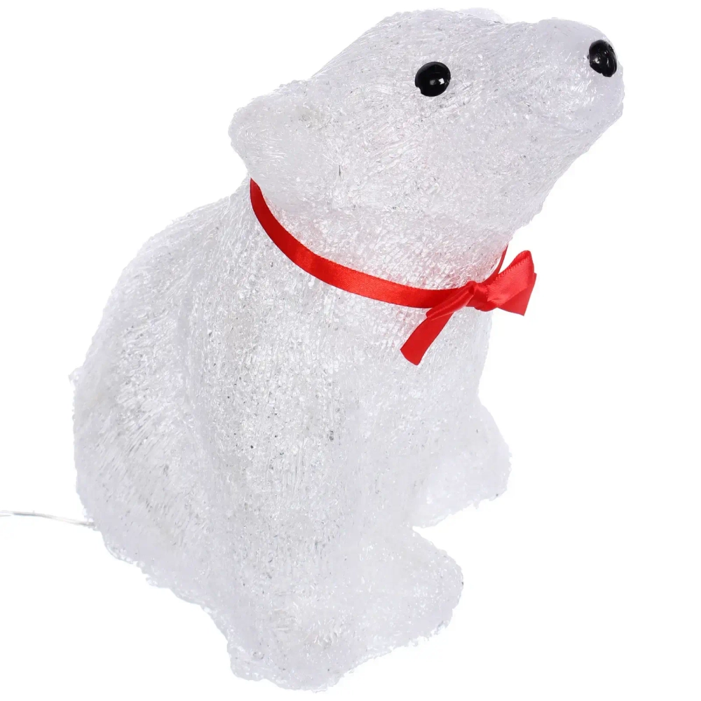 Фигура светодиодная «Белый мишка» 16,5*21*26 см, 30 ламп LED, авторежим, 220V, Белый