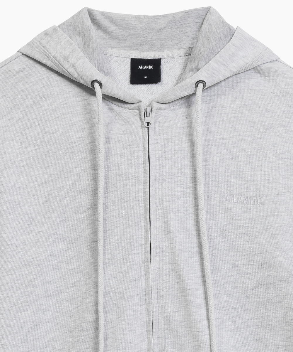 Мужская толстовка с капюшоном Atlantic, 1 шт. в уп., хлопок, светло-серый меланж, HMT-001