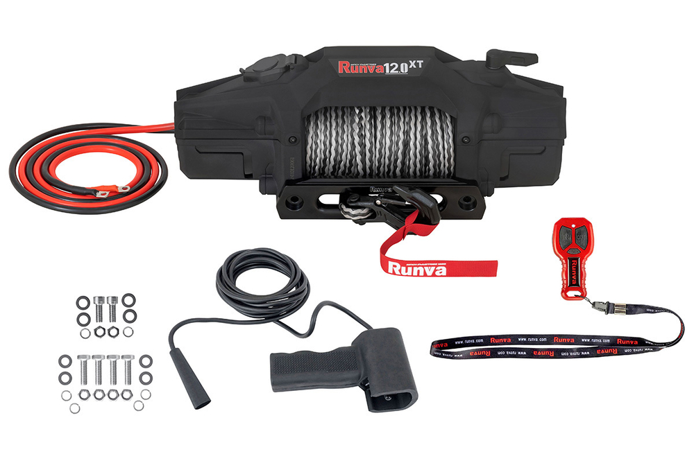 Лебёдка автомобильная электрическая 12V Runva EWXT12000FSR 5443 кг синтетический трос