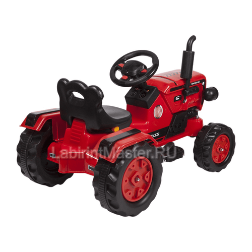 Детский Kreiss трактор с прицепом, красный, 6V