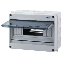 Корпус пластиковый навесной Intro КМПн-12 IP65 герметичный шины N и PE в комплекте серый | Intro