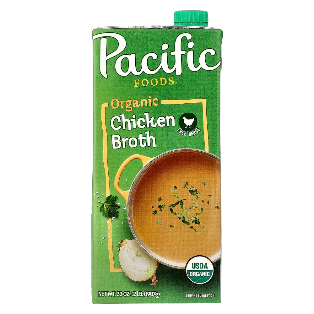 Pacific Foods, органический куриный бульон, 907 г (32 жидк. унции)