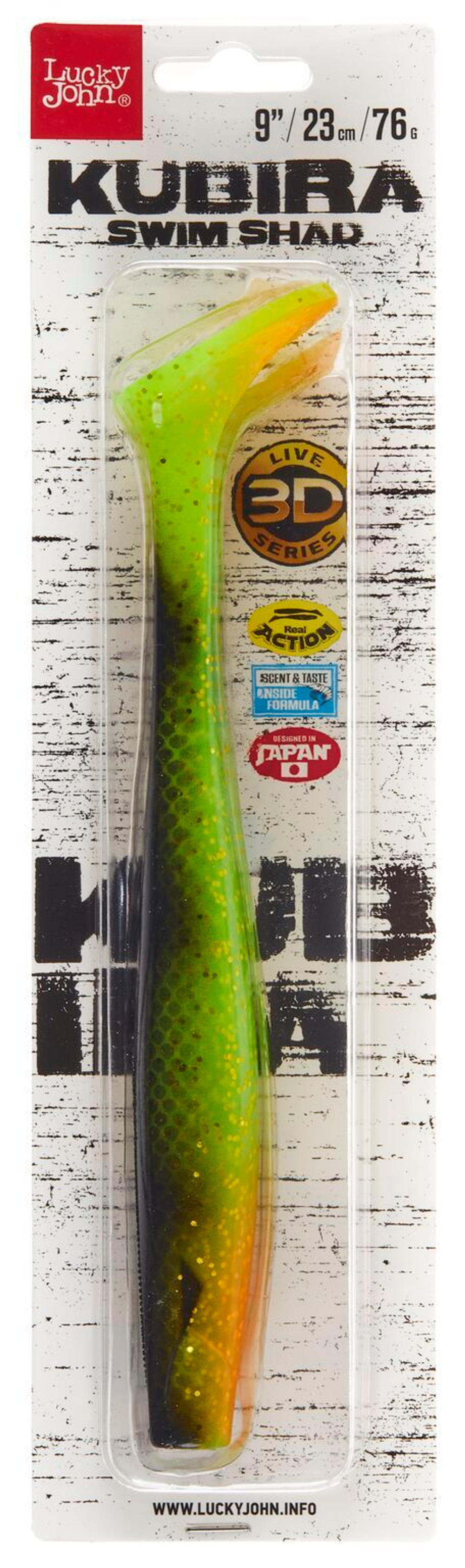 Виброхвост LJ 3D Series Kubira Swim Shad 9" (22,8 см), цвет PG41, 1 шт.