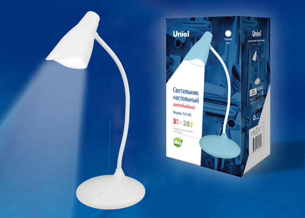 TLD-559 Ivory/LED/280Lm/5000K/Dimmer Светильник настольный, 3W. Сенсорный выключатель. Белый. ТМ Uniel