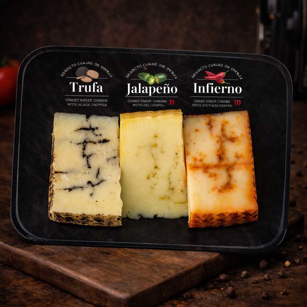 Набор сыров Манчего трюфель, халапеньо, чили 300 гр