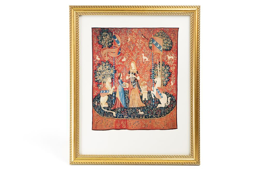 Музейная репродукция гобелена «Дама с единорогом» (Аллегория обоняния)