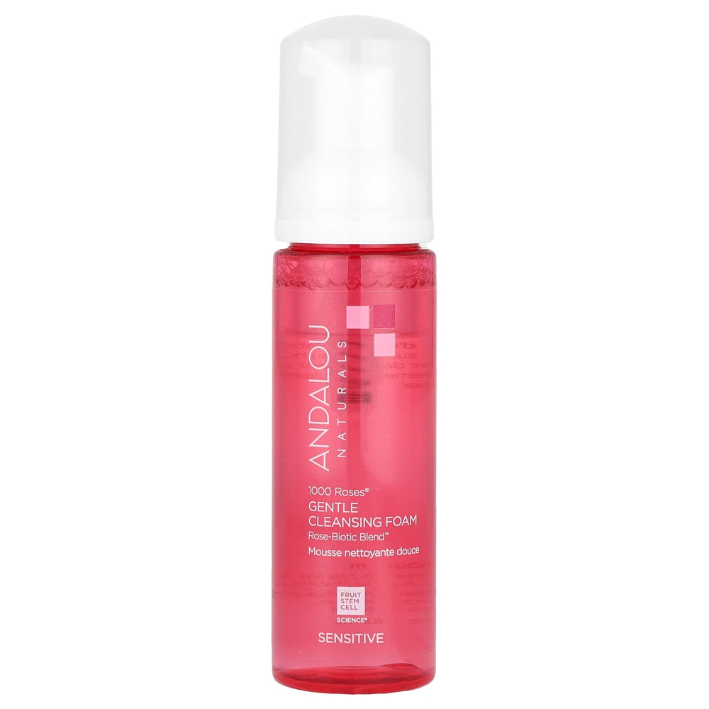 Andalou Naturals, 1000 Roses, нежная очищающая пенка, для чувствительной кожи, 163 мл (5,5 жидк. унц.)