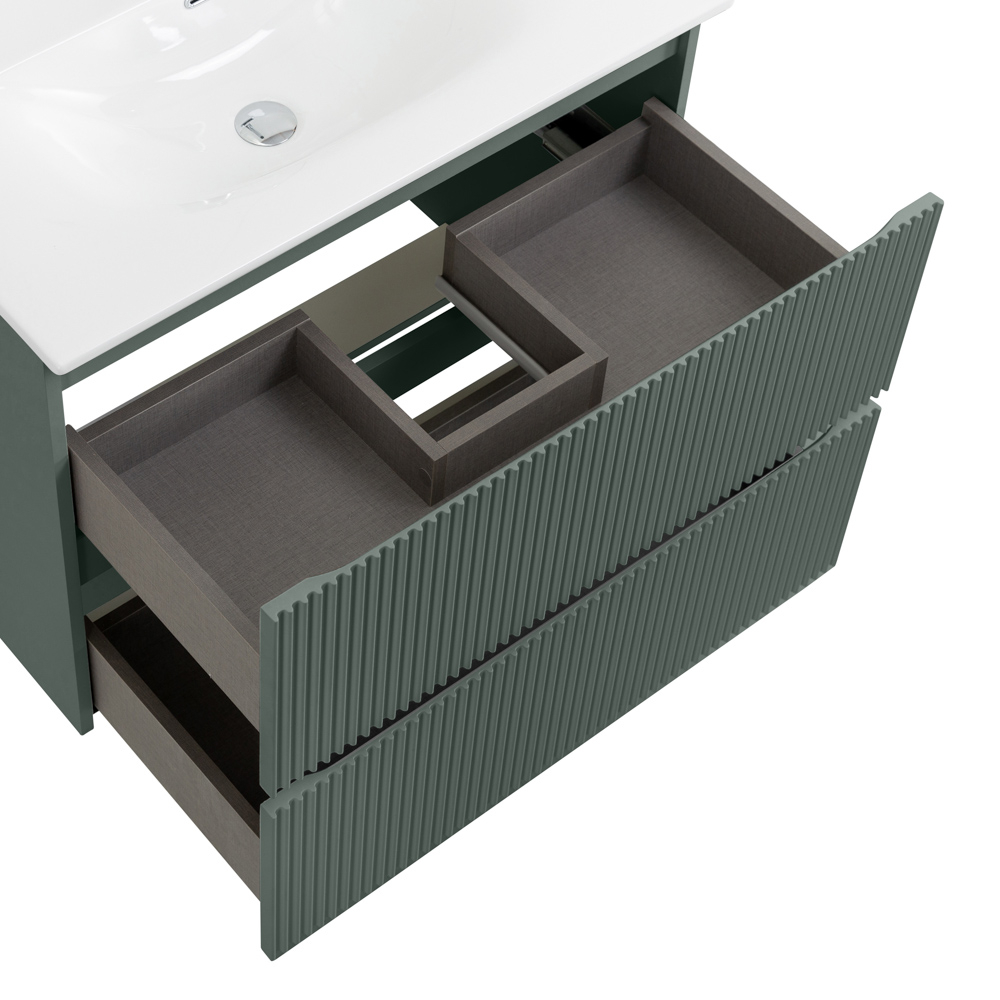 Тумба с раковиной подвесная BelBagno UNO-800-2C-SO-VO Еловый матовый, раковина белая BB-8099-80