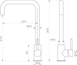 Смеситель для кухни Domaci Равенна DM-041022-GM вороненая сталь