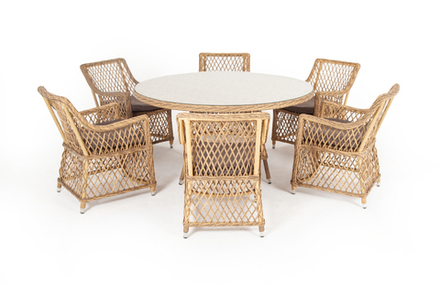 "Эспрессо–150 L" обеденная группа плетеная, цвет соломенный