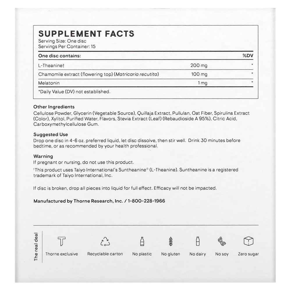 Thorne, Effusio, Sleep+, дикая голубика, 15 растворимых дисков с питательными веществами