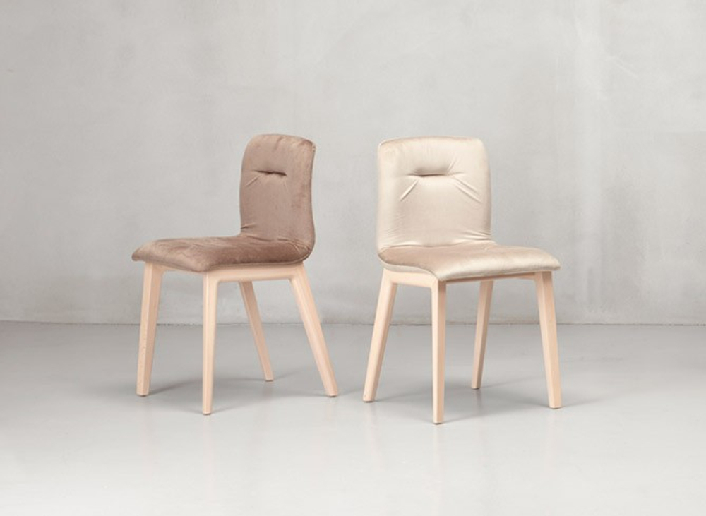 Стул с обивкой Scab Design Natural Alice Pop, беленый бук, красный