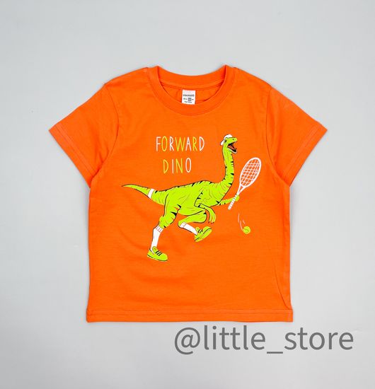Футболка "Динозавры" хлопковая, Оранжевая