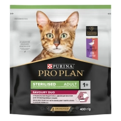 Pro plan cat adult sterilised сухой корм для стерилизованных кошек с уткой и печенью - 400 г