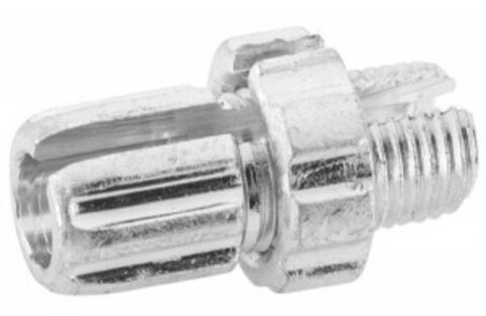 Регулятор натяжения троса тормоза F06 под резьбу М10, алюминиевый, серебристый арт.530075