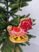 Лошадка- колокол ёлочная игрушка из фарфора