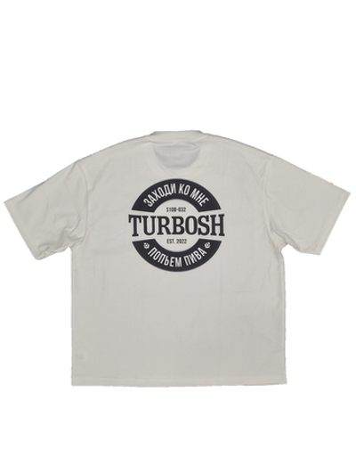 Футболка Turbosh x Диско Клуб "Пиво" белая