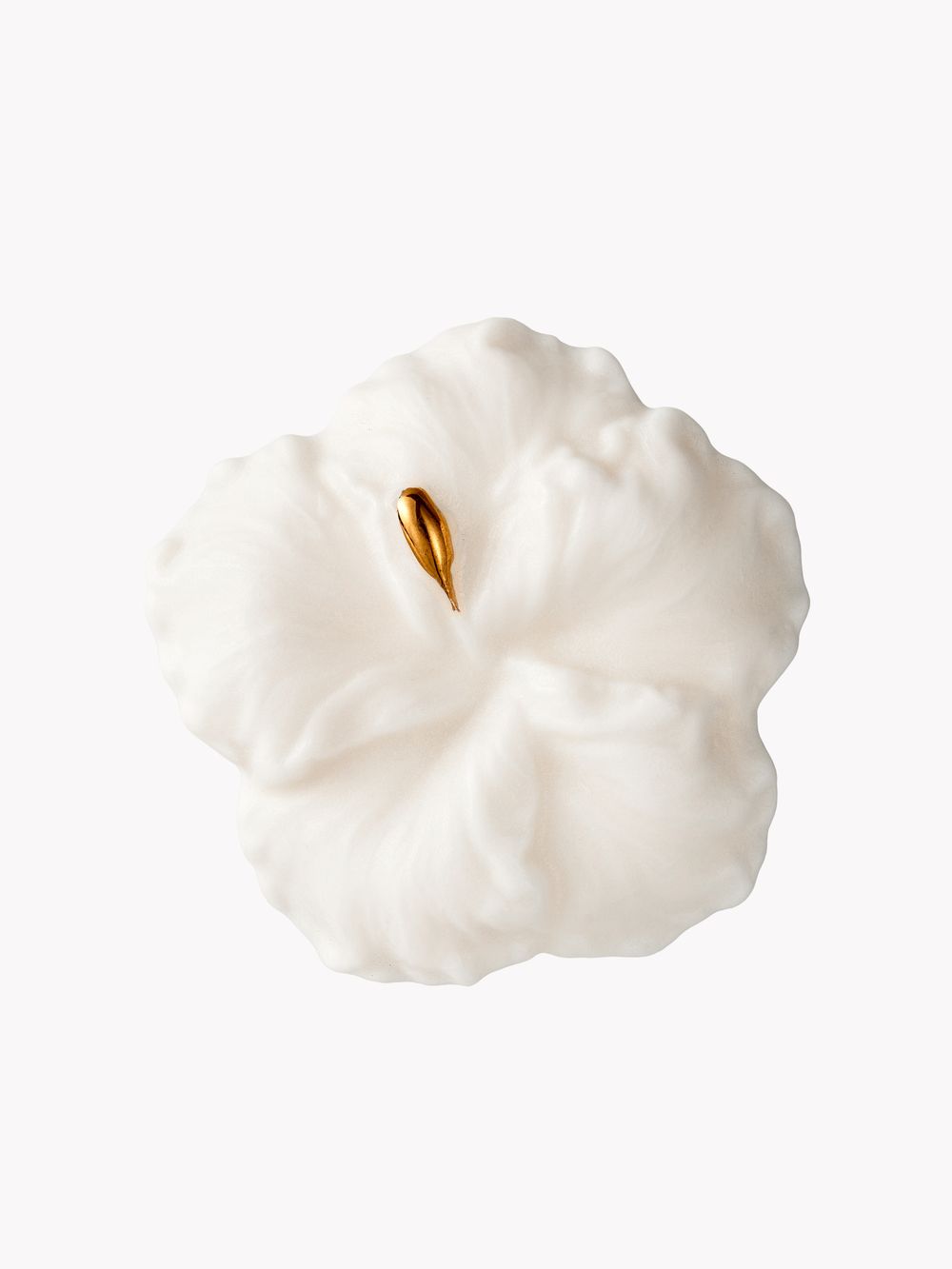 Кольцо Гибискус XL, белый фарфор