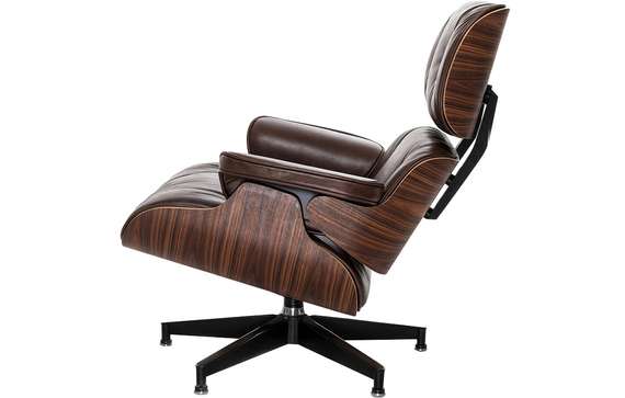 Кресло с оттоманкой Eames Lounge Premium, состаренная кожа