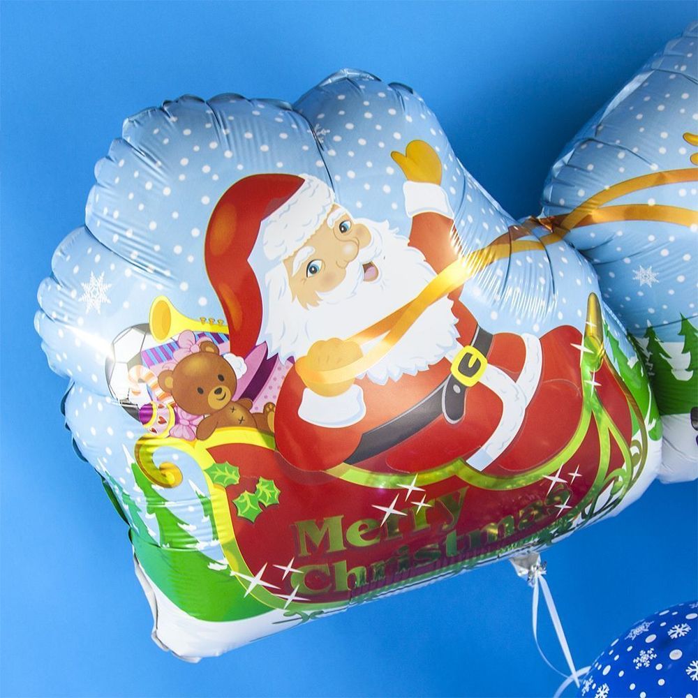 Шар (32''/81 см) Фигура, Упряжка Санты, 1 шт.