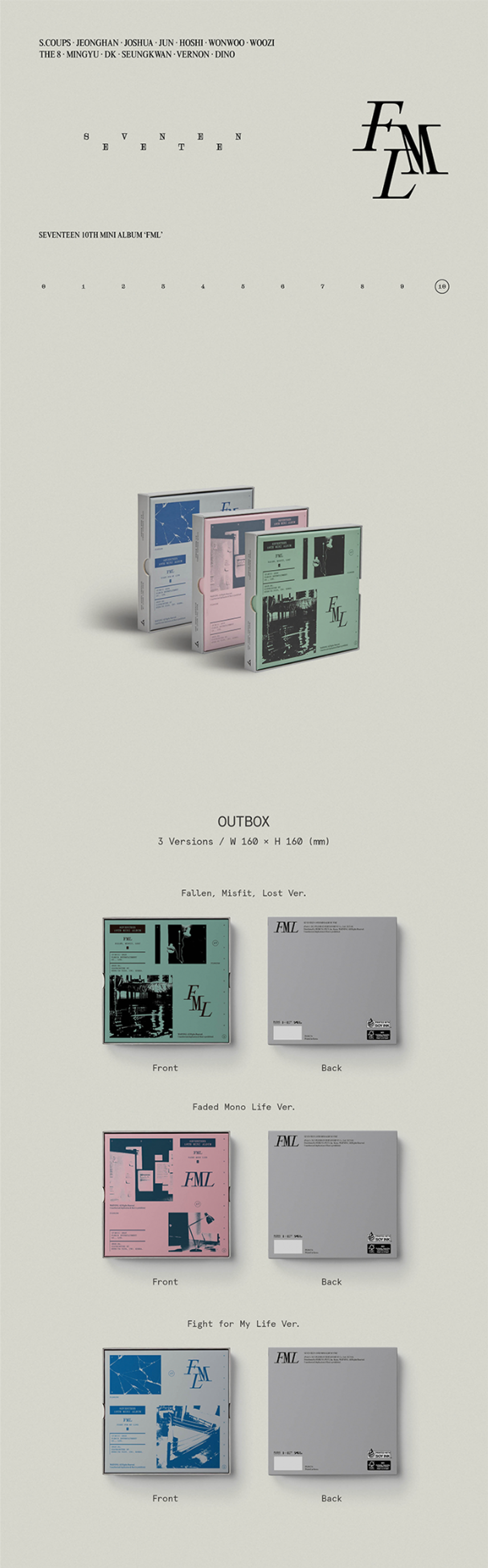 Альбом Seventeen - 10th Mini Album 'FML'