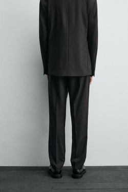 ZARA КОСТЮМНЫЕ БРЮКИ SLIM FIT, АНТРАЦИТОВО-СЕРЫЙ