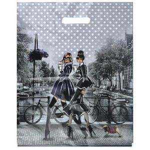 Пакет прорубная ручка Россия 38*47 см 60 мкм ПВД Подружки  1 шт 500 шт/кор