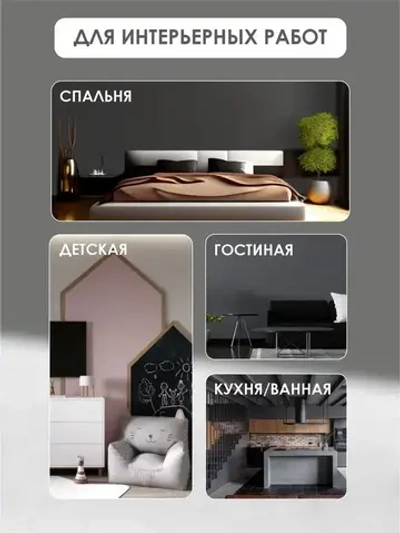 Краска для стен, обоев и потолков акриловая моющаяся интерьерная матовая цветная графит RAL 7024 Palizh 3,7 кг