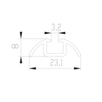 СТАНДАРТ Направляющая нижняя однополозная (5,40 м) матовая бронза (AL) (AS0108) Aristo (Под Заказ)