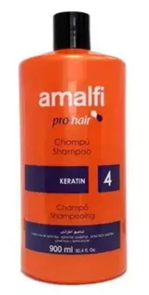 AMALFI  900 мл Шампунь Проффесиональный №4 KERATIN кератиновый*9 оранжевый