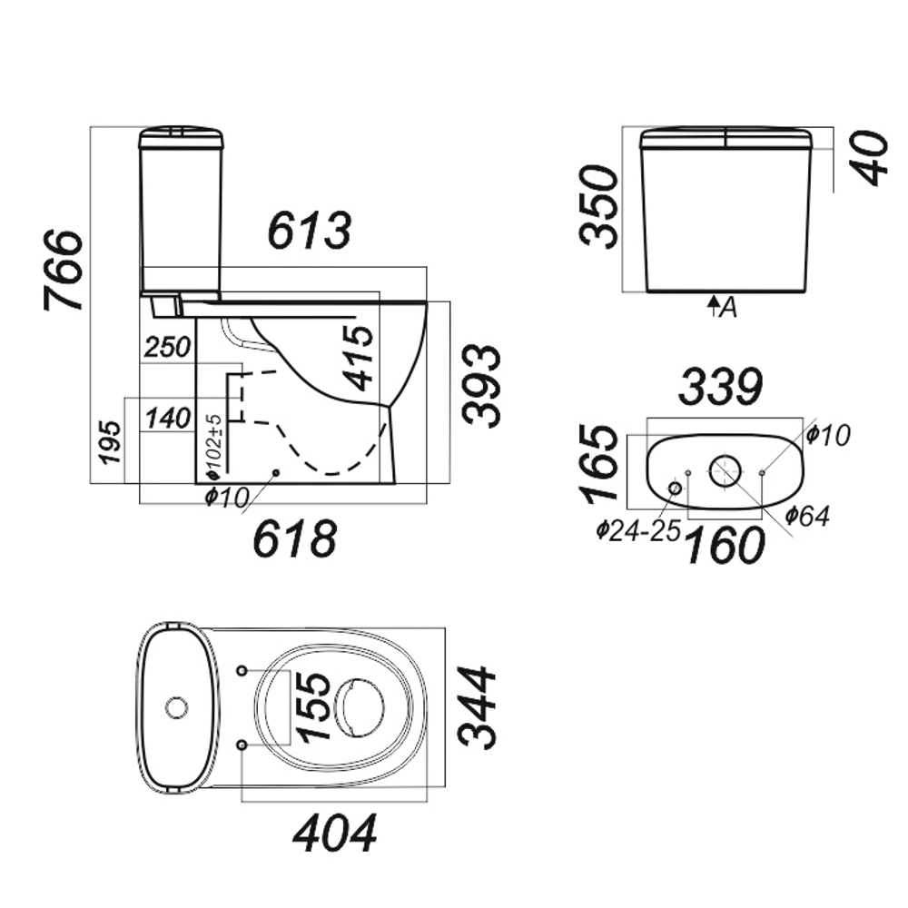Унитаз-компакт "Art Comfort" (а/вспл, гор, ниж, 2кн.Oliveira, дюро м/лифт,clip up) (Sanita Luxe)