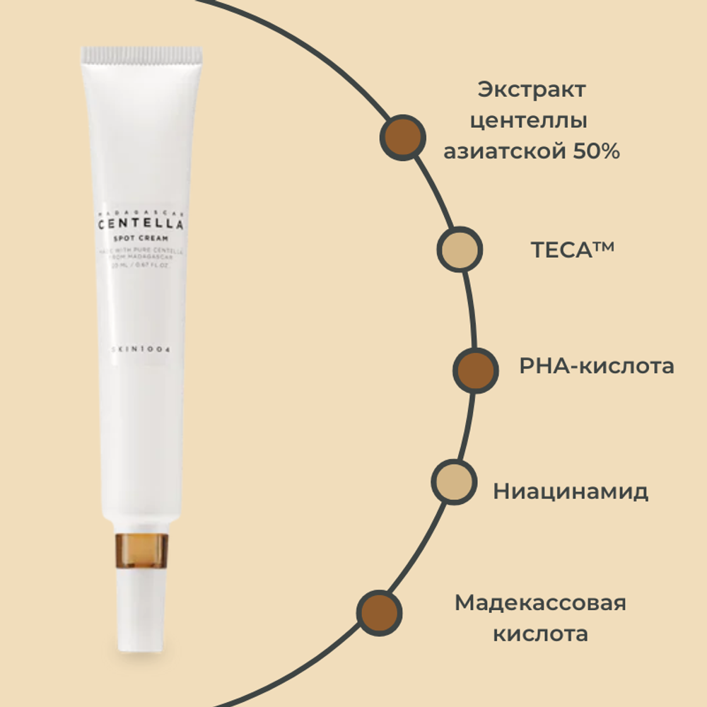 Skin1004 Madagascar Centella Spot Cream - Точечный крем с центеллой для проблемных зон 20мл.