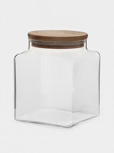 Банка для сыпучих продуктов с бамбуковой крышкой "Эко" 1,2 л, 11х13 см