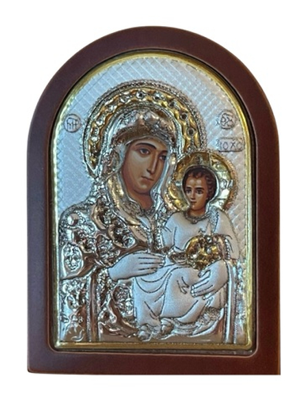 Икона Богородицы Иерусалимская в посеребреном окладе