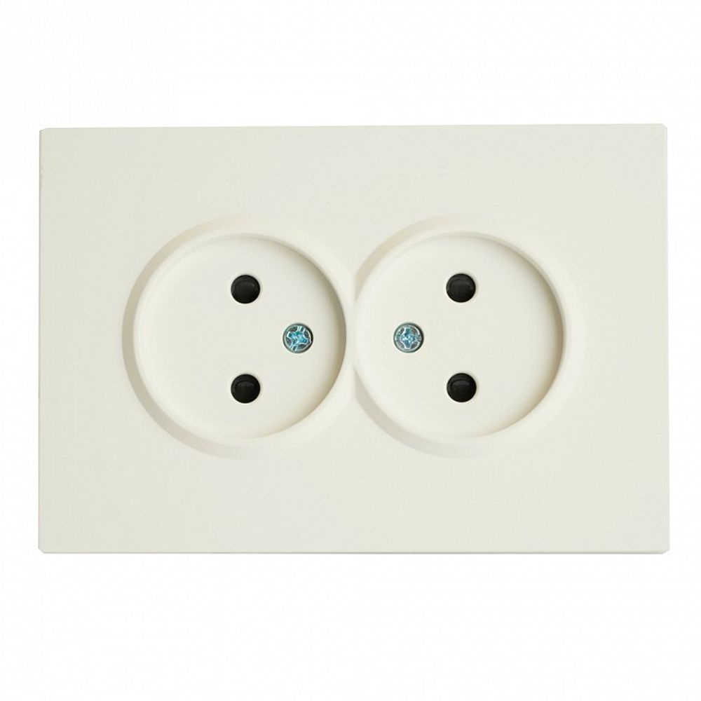 Розетка двойная без заземления и со шторкой Stekker Эмили 49877