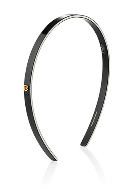 Balmain Hair Couture Ободок из ацетата черно-белый Acetate Headband Black/White Shell Small