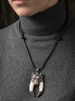 Защитный магический кулон амулет с настоящими Клыками Волка