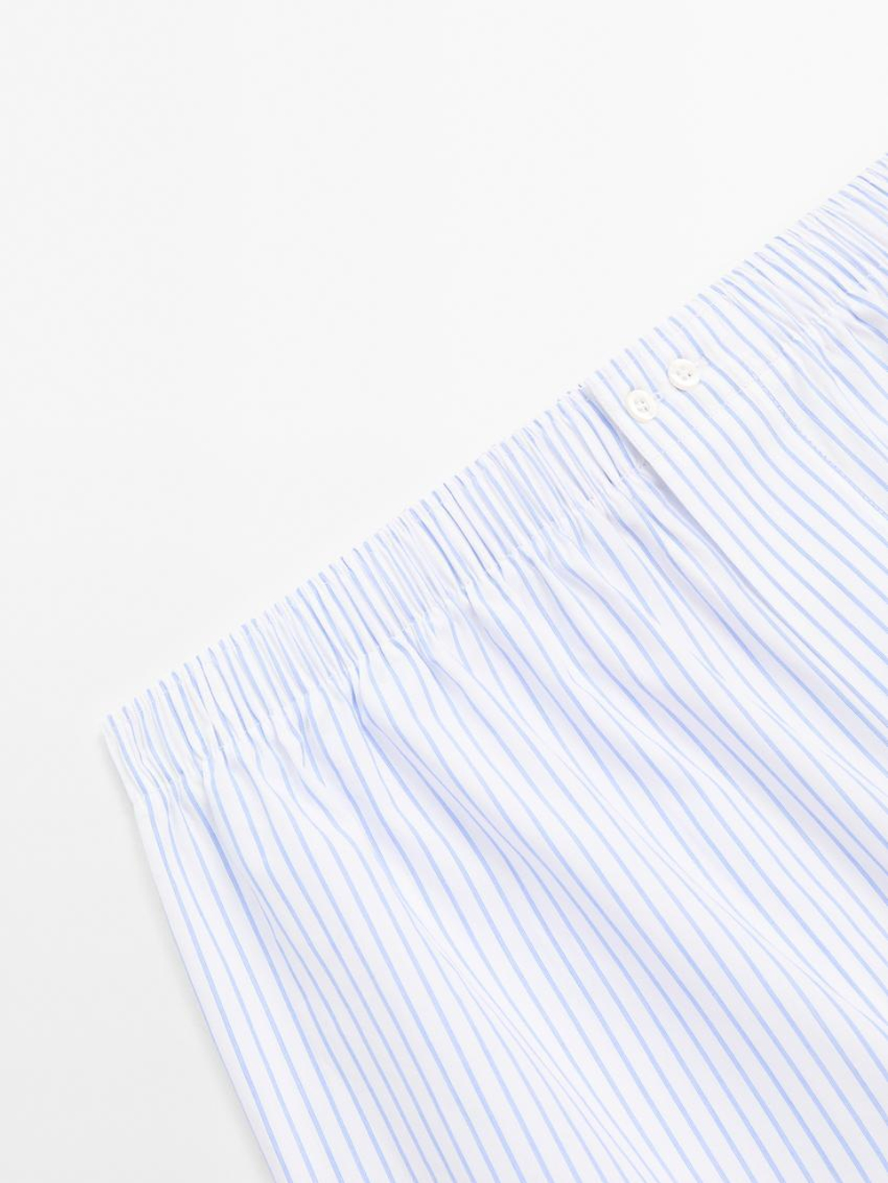 Massimo Dutti Трусы-боксеры из 100% хлопка в полоску, белый