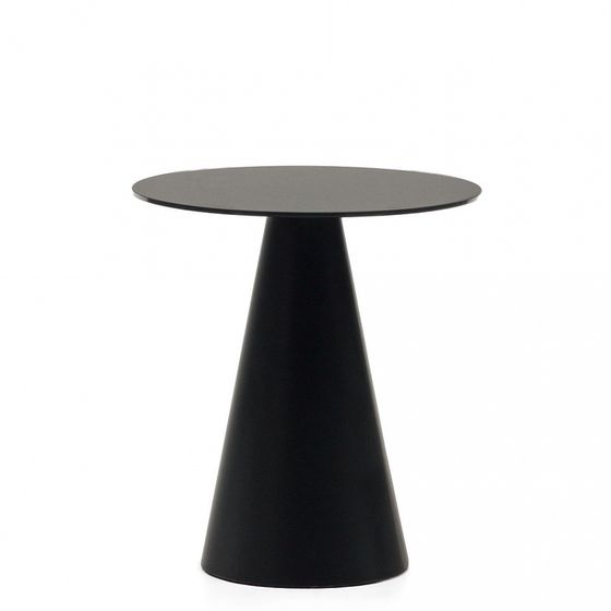 Журнальный столик Wilshire Ø50 см черный, закаленное стекло, металл