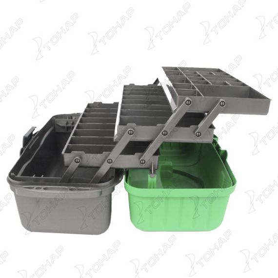 Ящик рыболова Helios трехполочный зеленый