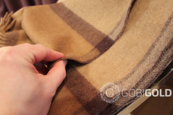 Плед из 100% верблюжьей шерсти 150x200 см. (ERDENET) - камел-бежевый