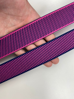 Резинка синяя с розовыми полосками