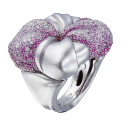 Кольцо с Розовыми сапфирами и бриллиантами, R0132-1/1