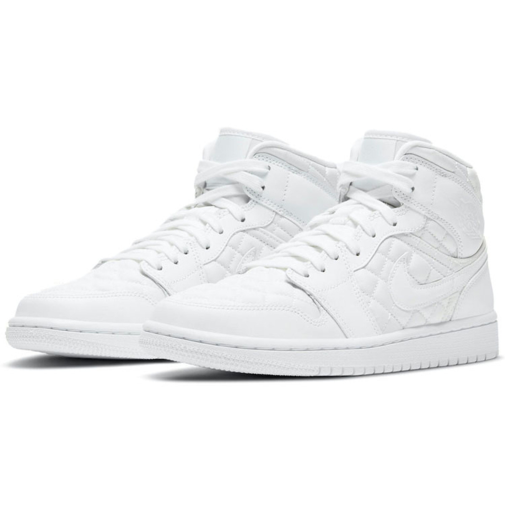 Кроссовки Air Jordan 1 Mid SE White Quilted