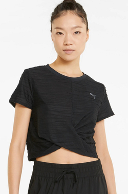 Женская теннисная футболка Puma Studio Skimmer Tee - puma black