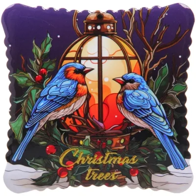 Подставка под кружку керамическая 10,5*10,5см «Зимние птицы»