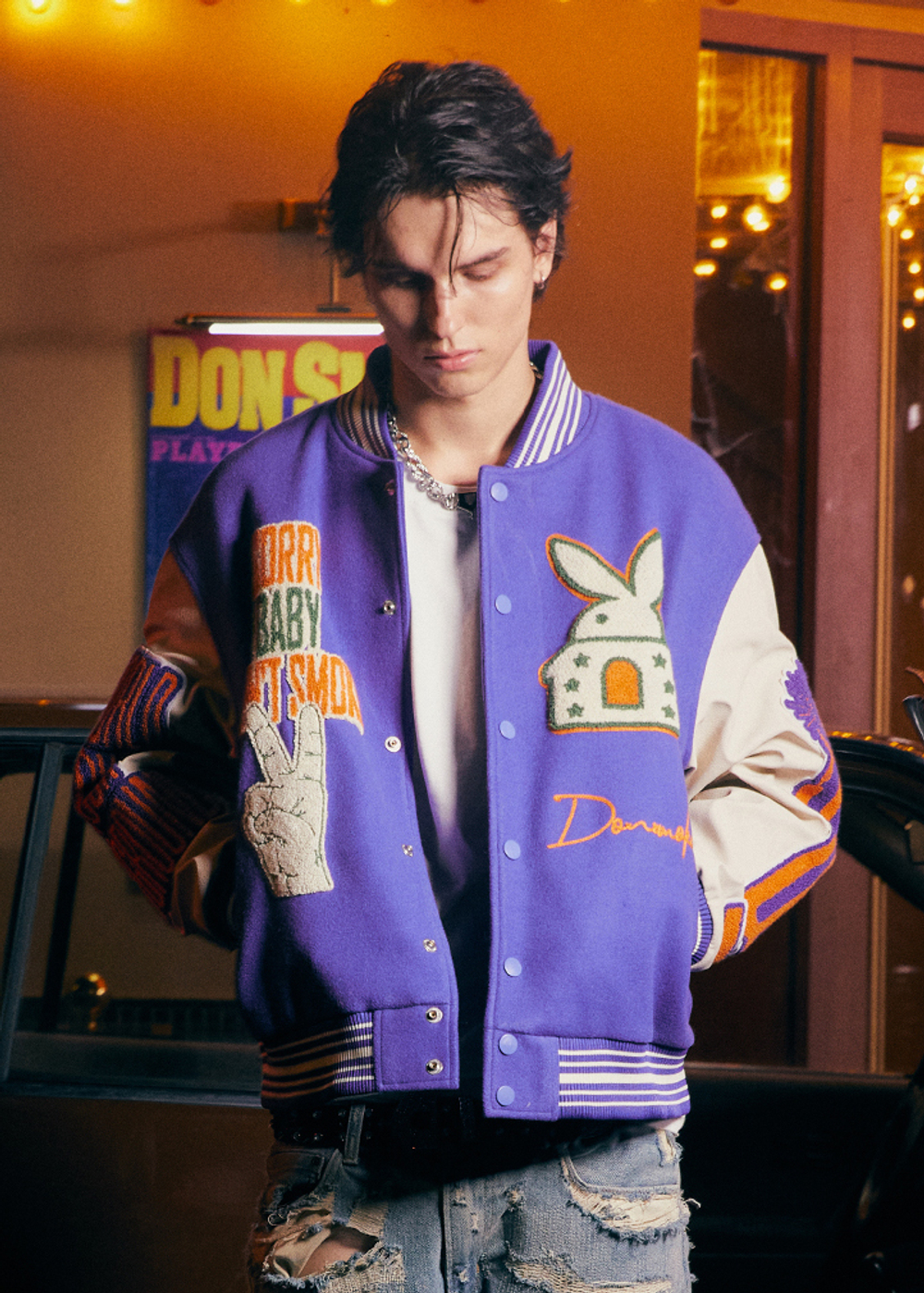 DONSMOKE x Playboy Towel Bomber Jacket-